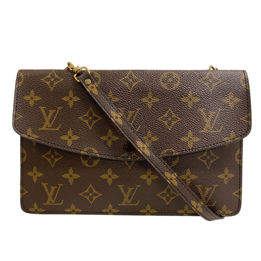 Louis Vuitton M51815 Double mule Monogram Leather Brown Shoes