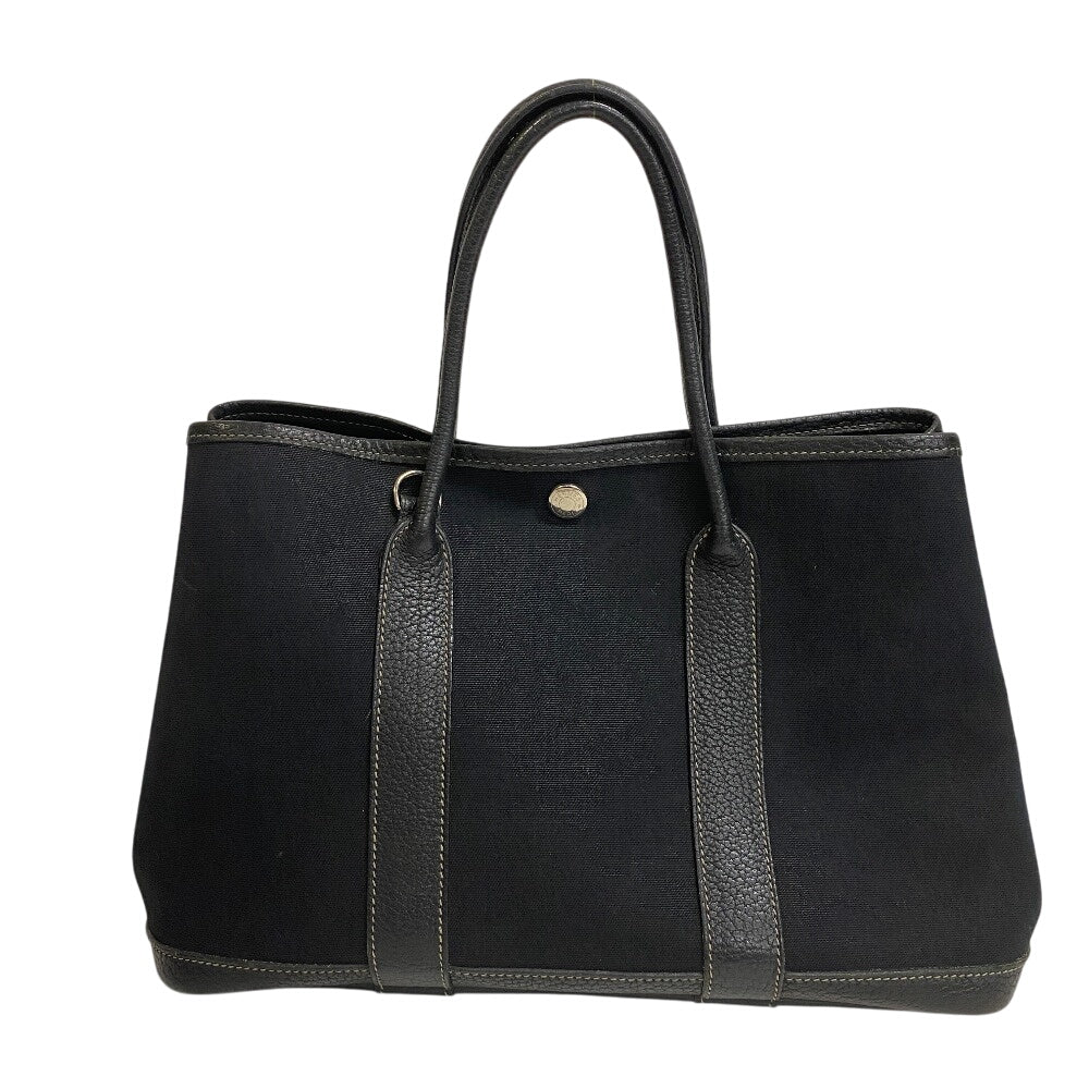 Hermes Handbag Garden Party Tpm Leather Black Travel Bag