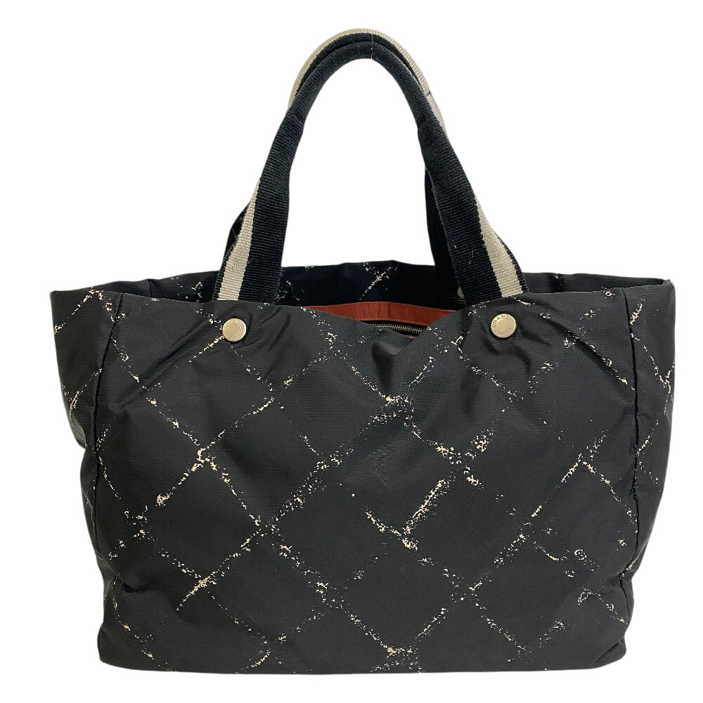 Chanel Nylon Old line MMTote Black Travel Bag