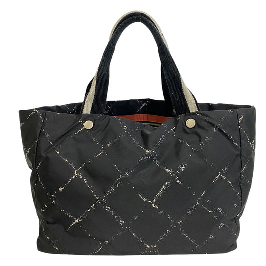Chanel Nylon Old line MMTote Black Travel Bag