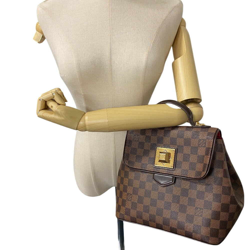Louis Vuitton N41167 Damier Bergamo PM Leather Brown Handbag