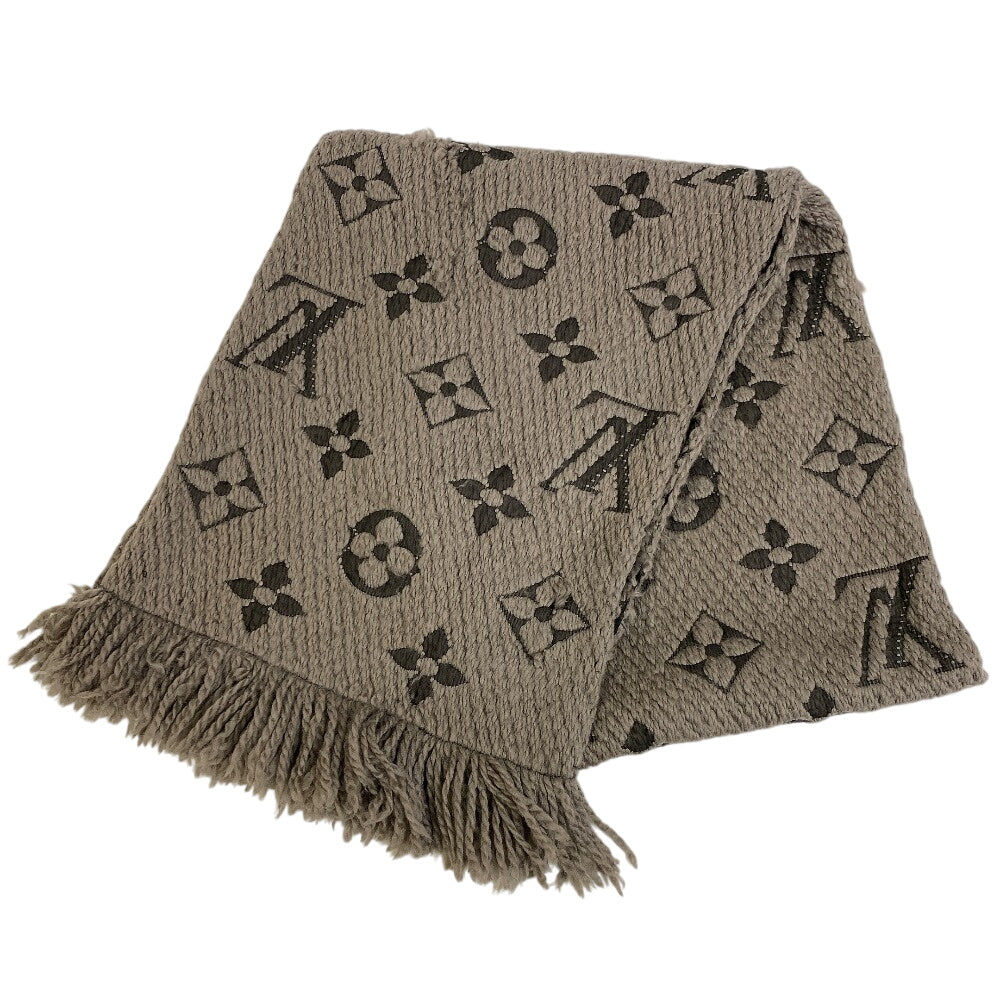 Louis Vuitton Scarf M74742 Esharp Logomania Wool Brown Apparel