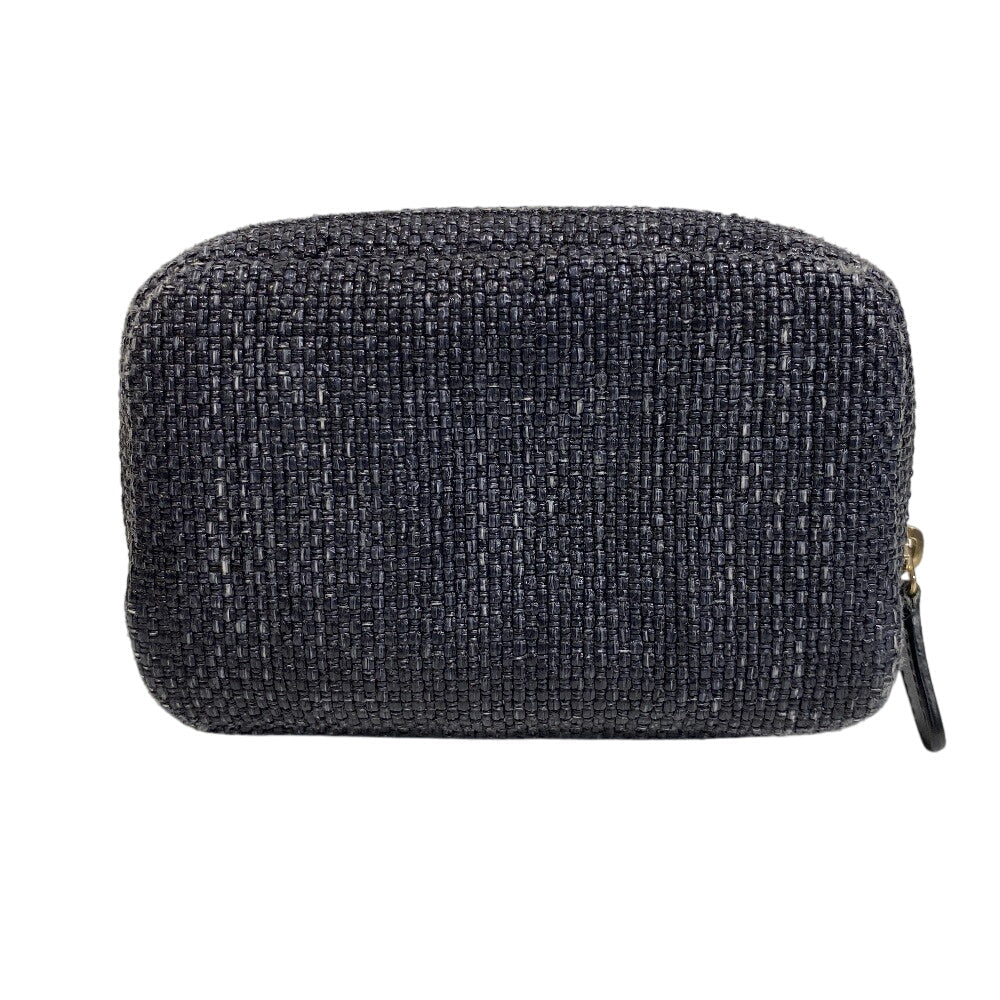 Chanel straw Navy COCO Mark Deauville Handbag