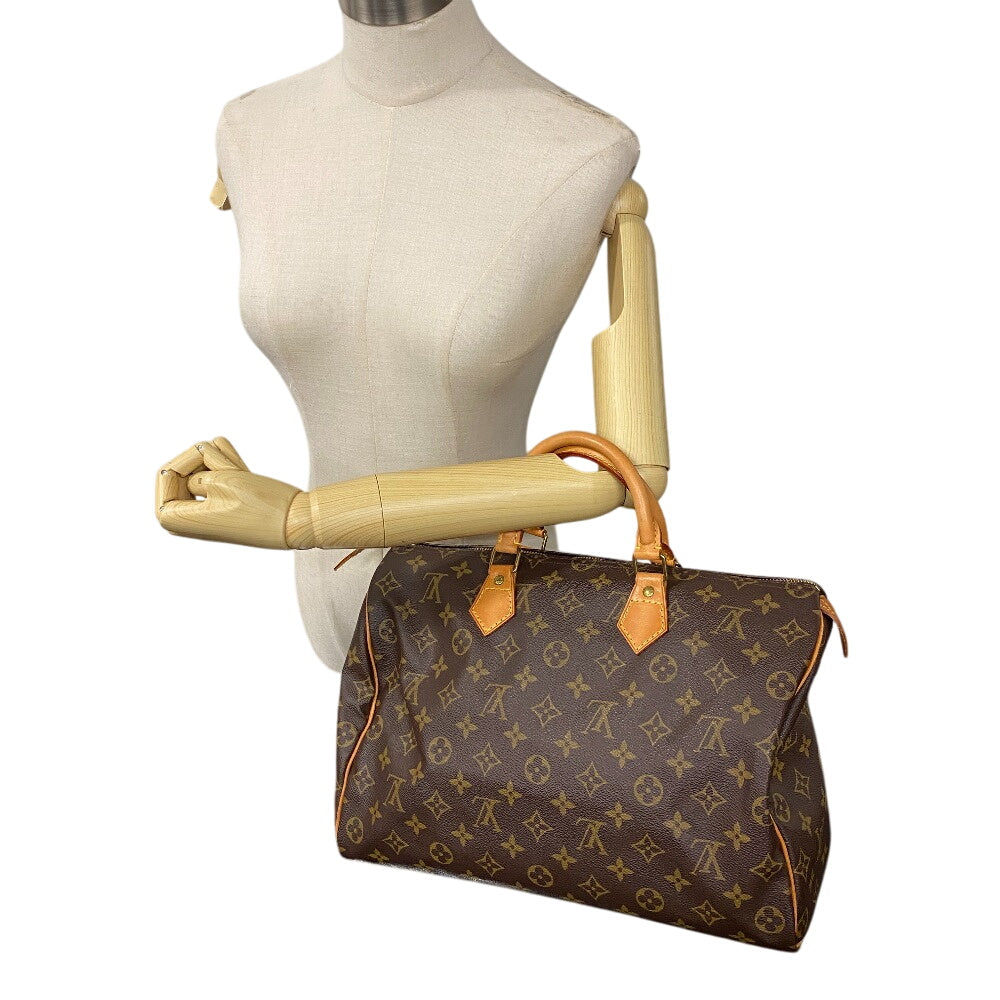 Louis Vuitton Boston Duffel M41524 Speedy 35 Monogram Leather Brown Travel Bag