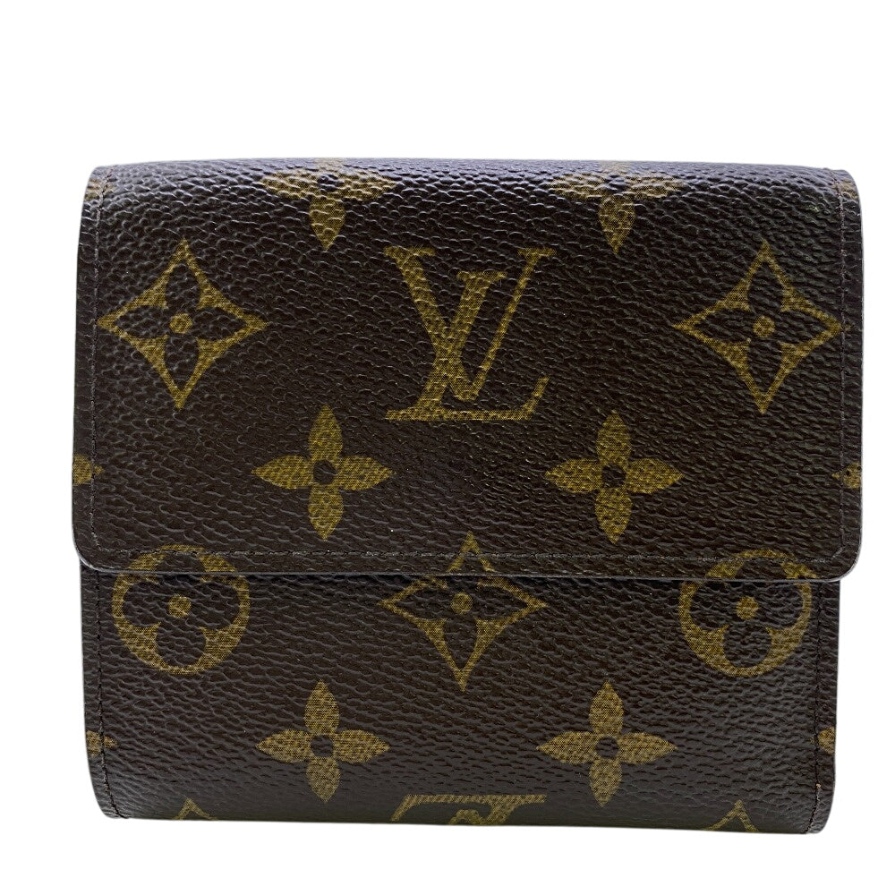 Louis Vuitton Tri-fold M61654 Ellies Monogram Leather Brown Wallet Case