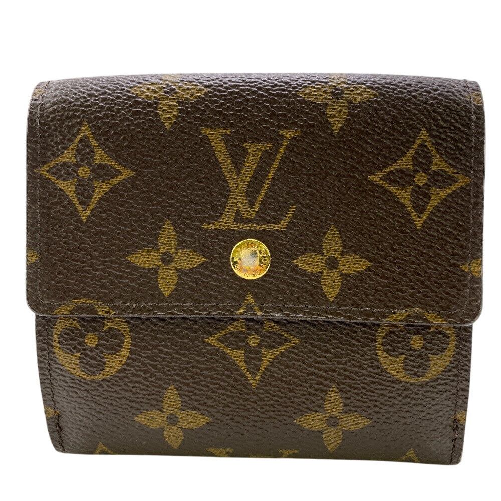 Louis Vuitton Tri-fold M61654 Ellies Monogram Leather Brown Wallet Case