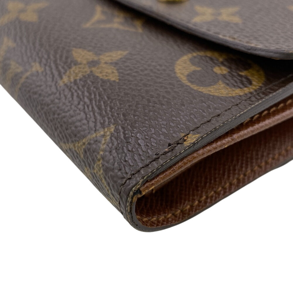 Louis Vuitton Tri-fold M61654 Ellies Monogram Leather Brown Wallet Case