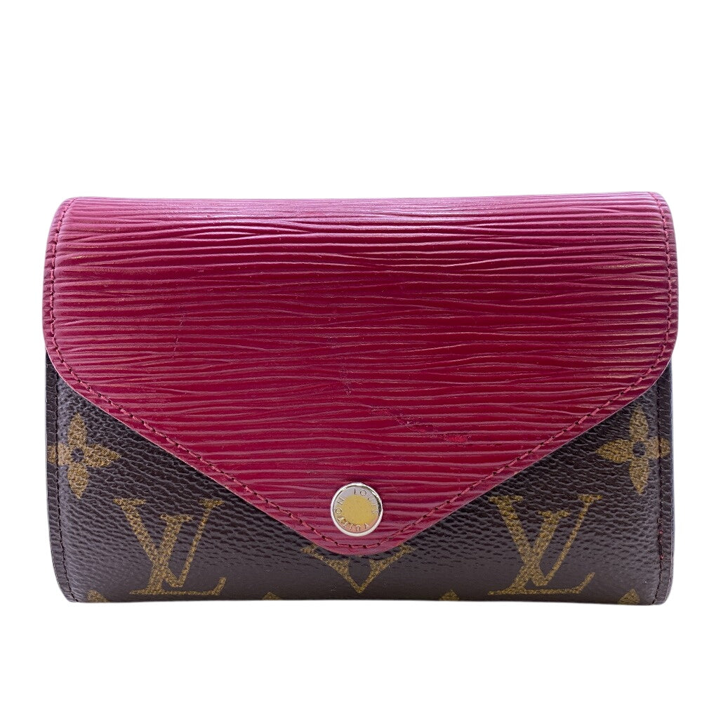 Louis Vuitton Tri-fold M60494 Portefeuille Marie Lou Monogram Leather Brown Wallet Case