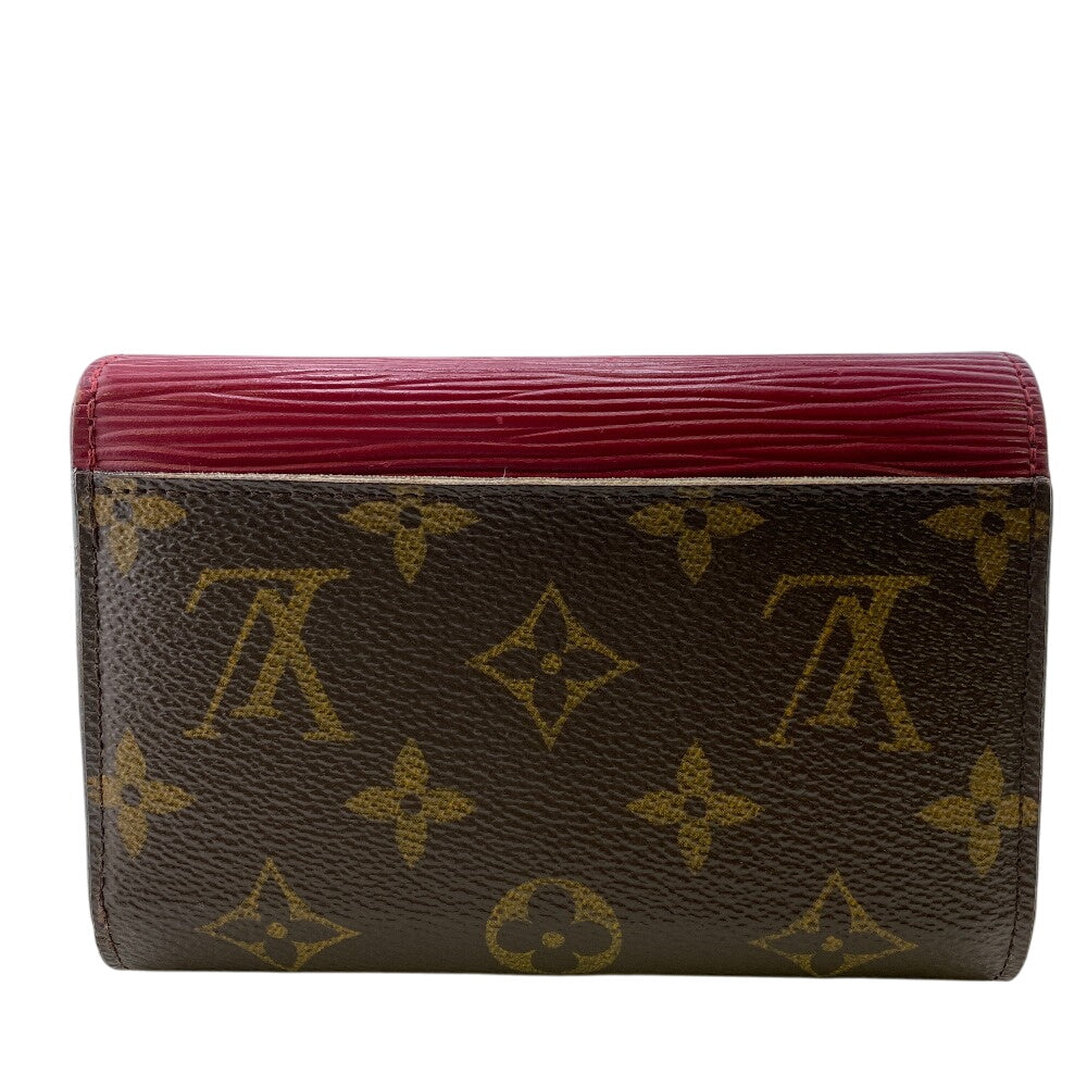 Louis Vuitton Tri-fold M60494 Portefeuille Marie Lou Monogram Leather Brown Wallet Case