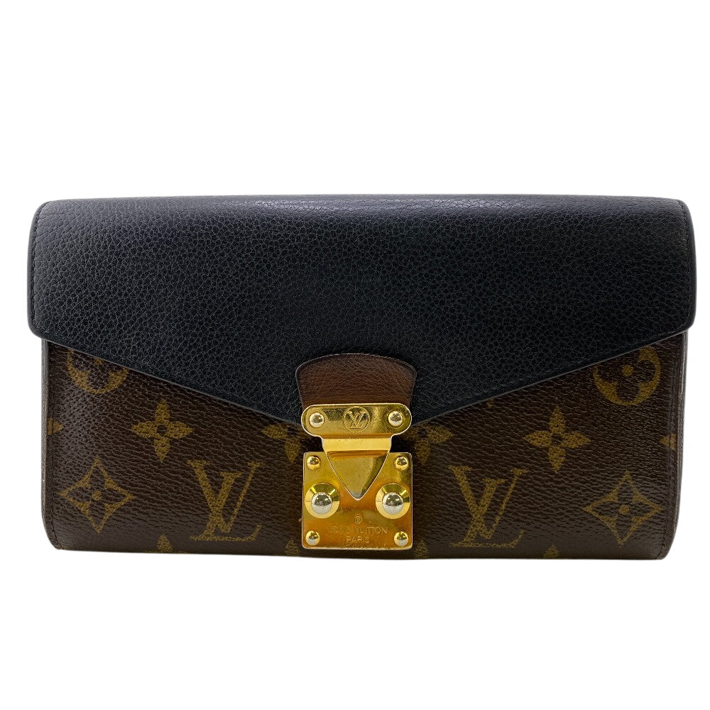 Louis Vuitton Long Purse M58415 Portefeuille Pallas Monogram Leather Brown Wallet Case