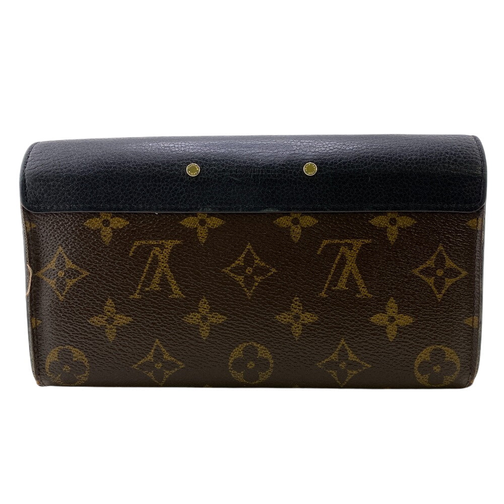Louis Vuitton Long Purse M58415 Portefeuille Pallas Monogram Leather Brown Wallet Case