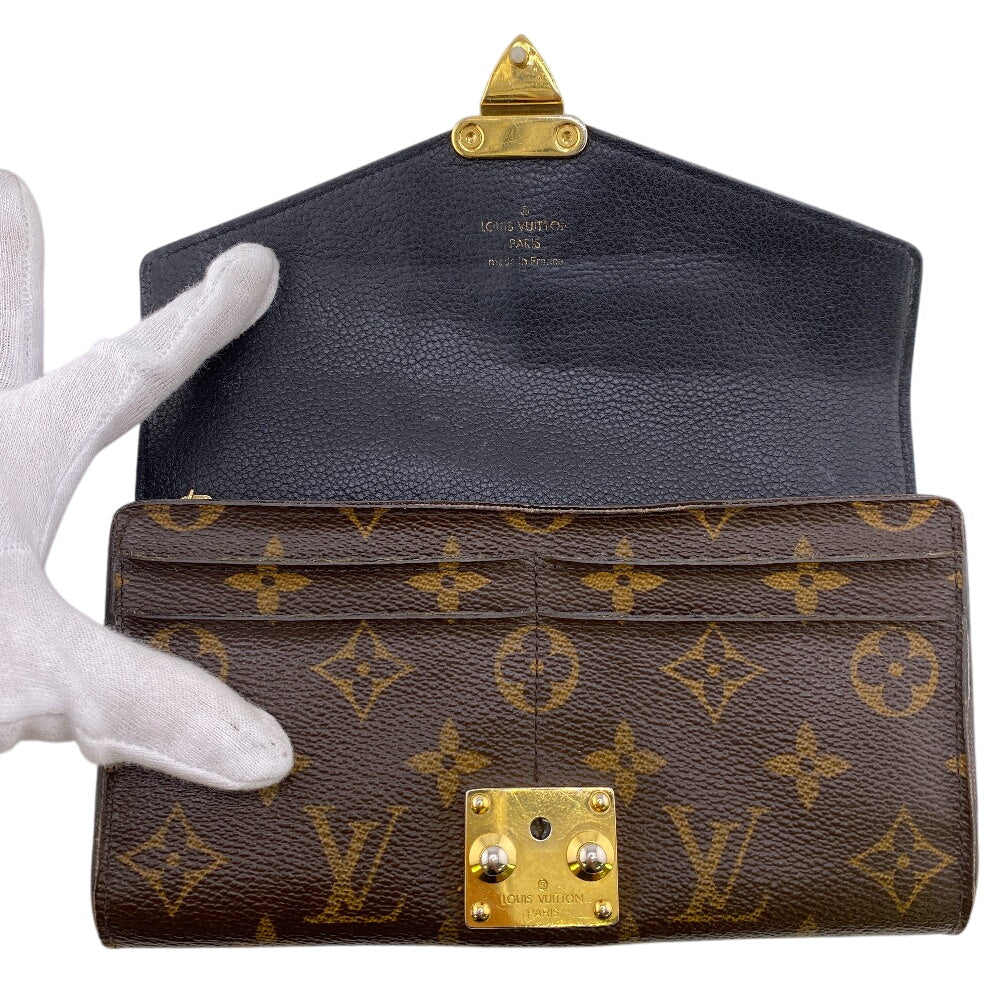 Louis Vuitton Long Purse M58415 Portefeuille Pallas Monogram Leather Brown Wallet Case