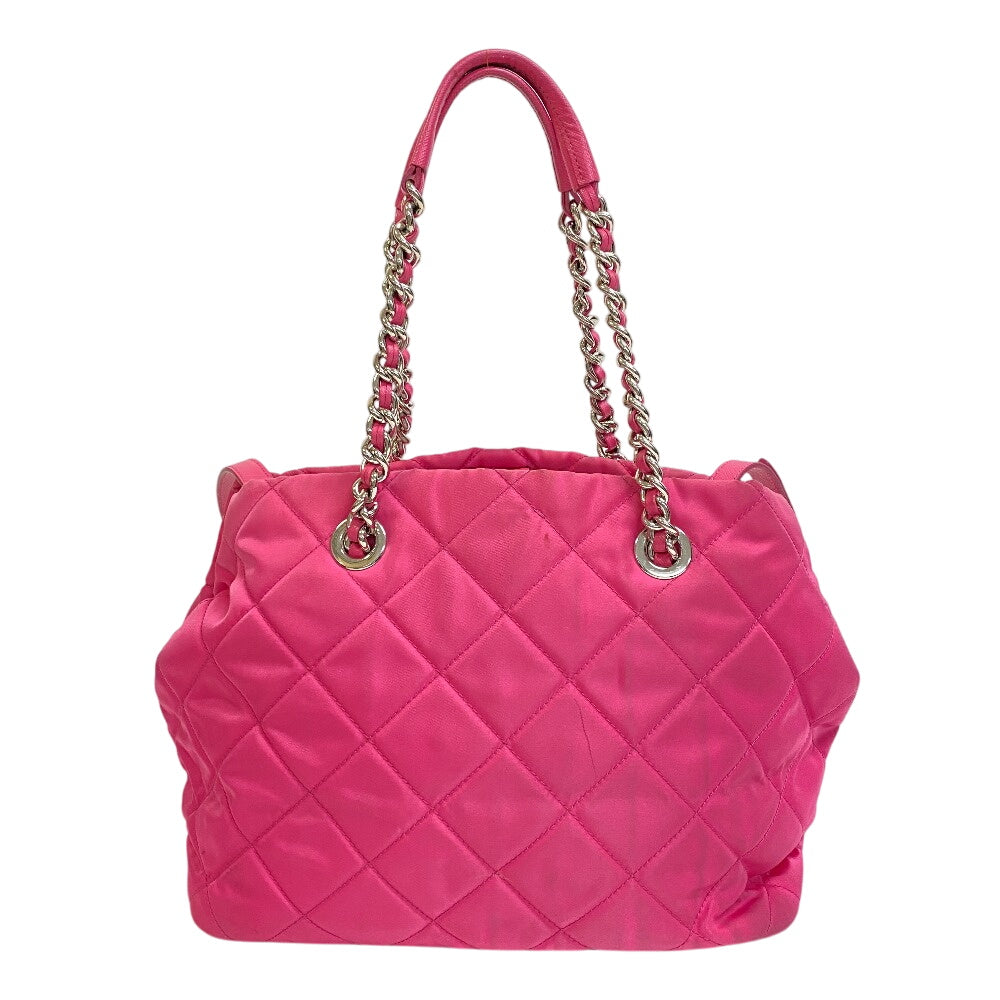 Tote Bag Fusha Tessuto Impuntu Nylon Pink