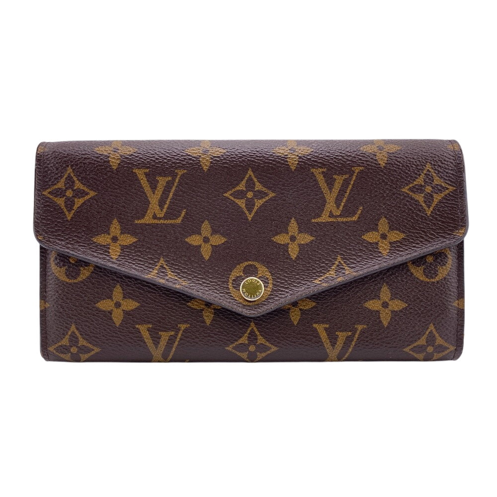 Louis Vuitton Long Purse M62235 Portefeuille Sarah Monogram Leather Brown Wallet Case