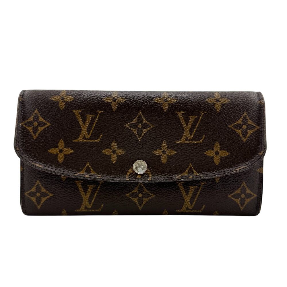 Louis Vuitton Long Purse M60697 Portefeuille Emily Monogram Leather Brown Wallet Case