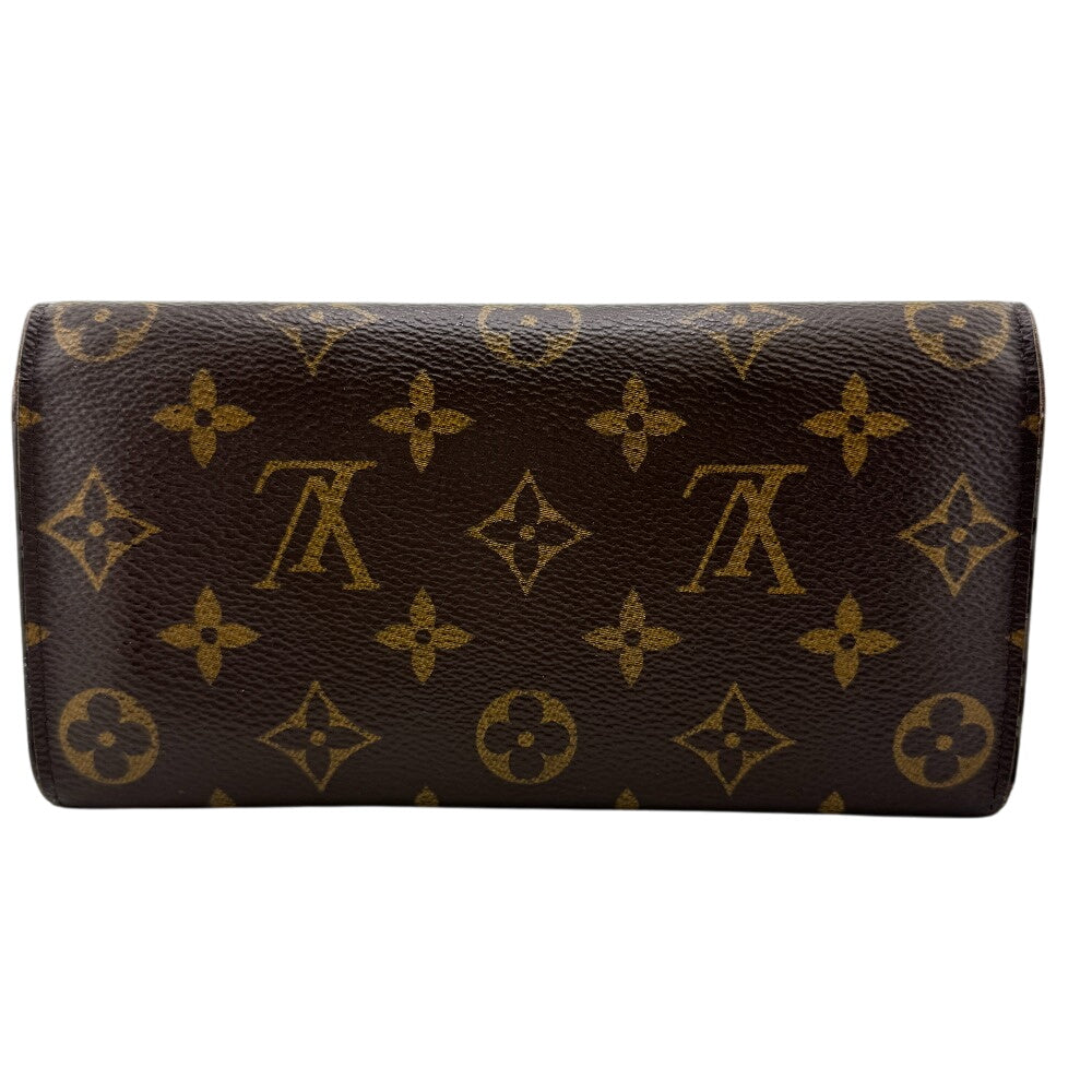 Louis Vuitton Long Purse M60697 Portefeuille Emily Monogram Leather Brown Wallet Case
