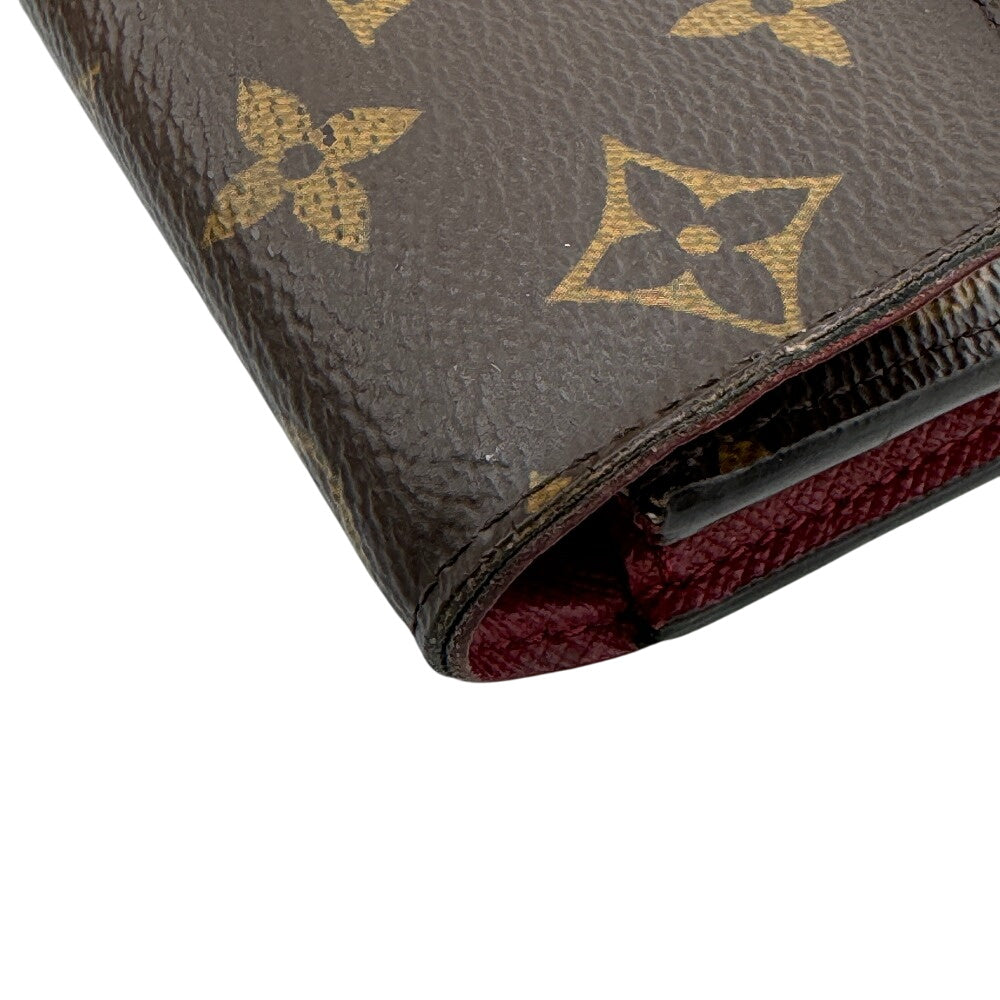 Louis Vuitton Long Purse M60697 Portefeuille Emily Monogram Leather Brown Wallet Case