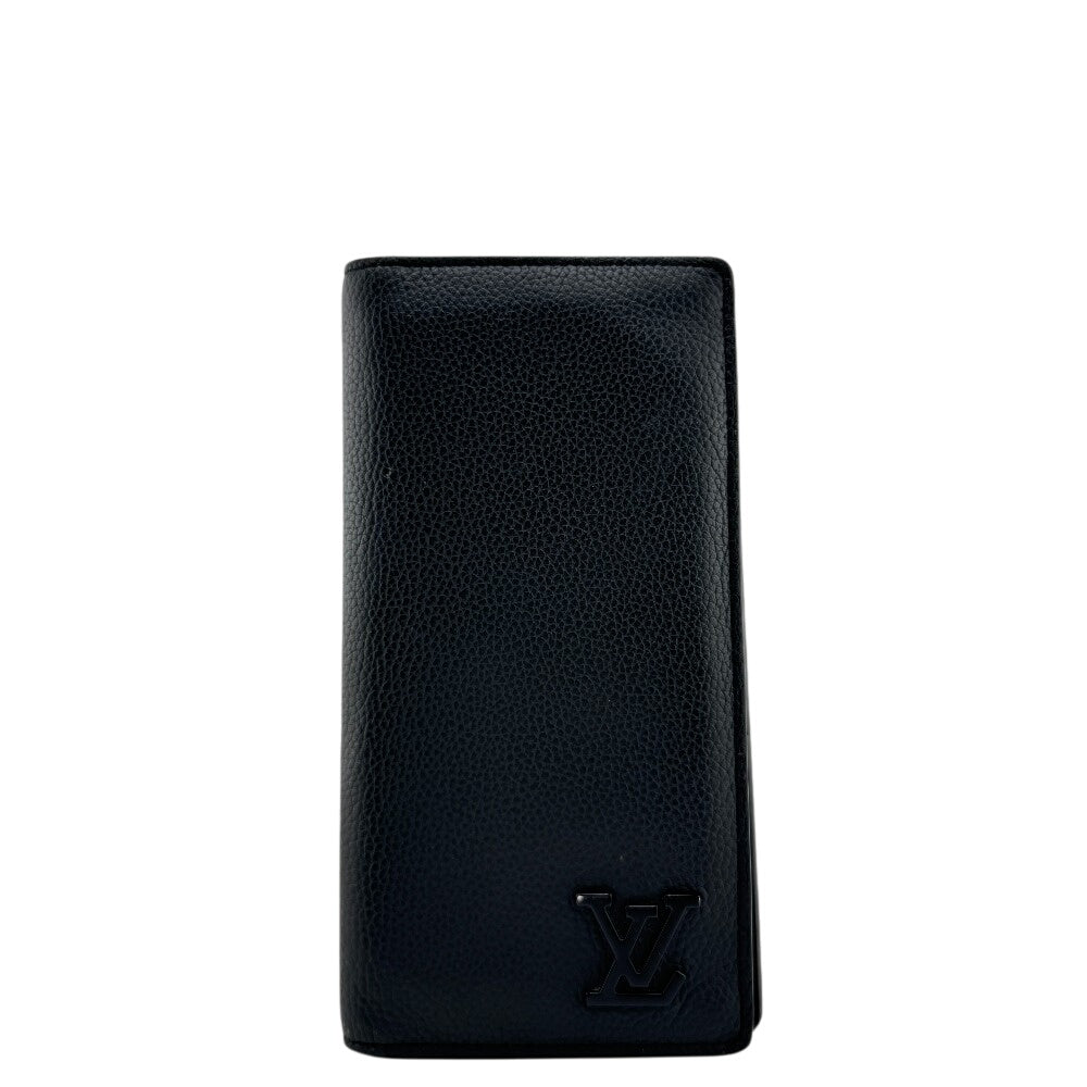 Louis Vuitton Long Purse M69980 Aerogram Portefeuille Leather Black Wallet Case