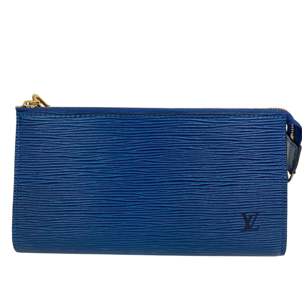 Louis Vuitton Pouch M52945 Epi Pochette Leather Blue Clutch Bag