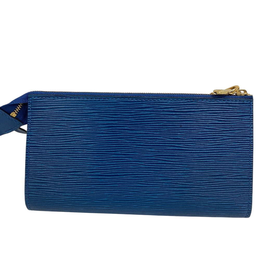 Louis Vuitton Pouch M52945 Epi Pochette Leather Blue Clutch Bag