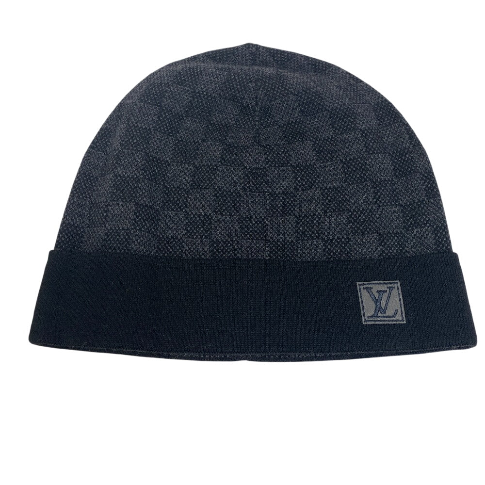 Louis Vuitton Knit M70009 Damier Graphite Bonnet Wool Black Apparel
