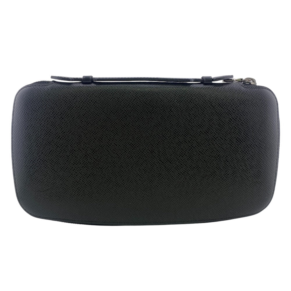 Louis Vuitton Long Purse M30652 Taiga Organizer Leather Black Wallet Case