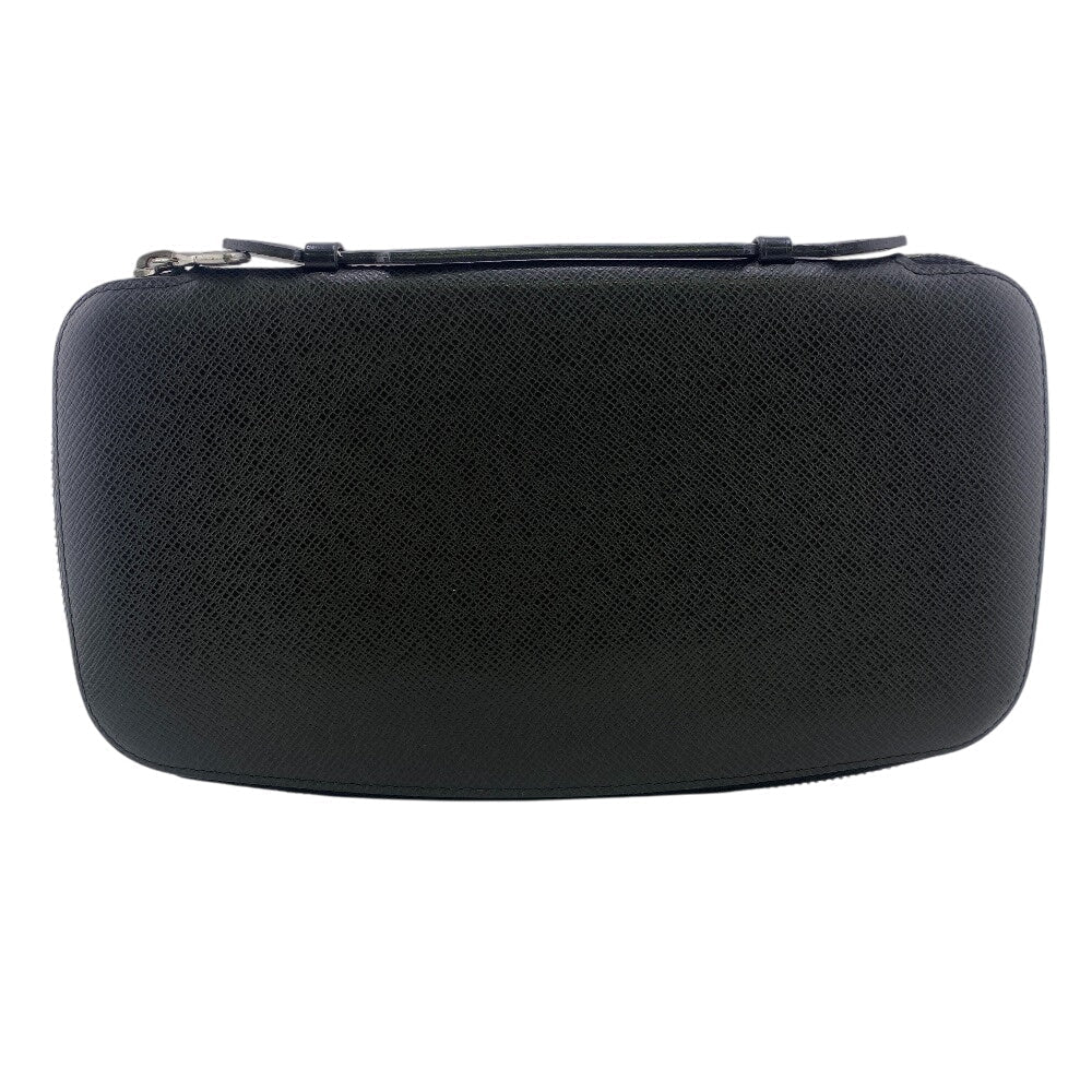 Louis Vuitton Long Purse M30652 Taiga Organizer Leather Black Wallet Case