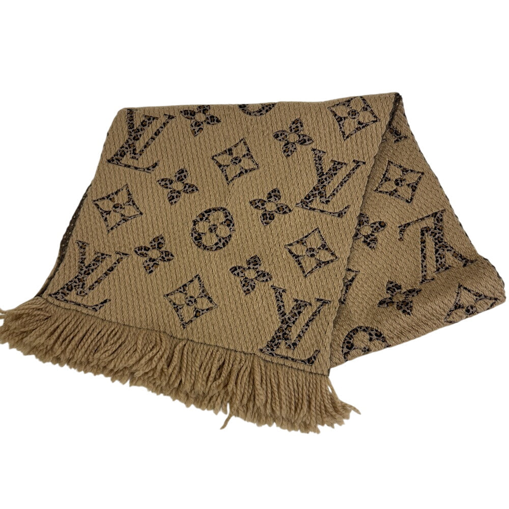 Louis Vuitton Scarf M75884 Silk Giant Escalp Monogram Wool Brown
