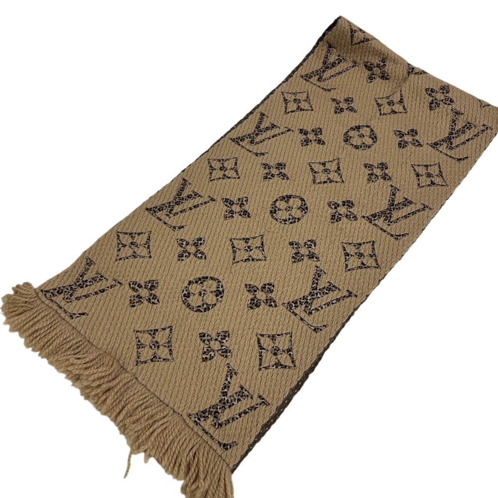 Louis Vuitton Scarf M75884 Silk Giant Escalp Monogram Wool Brown