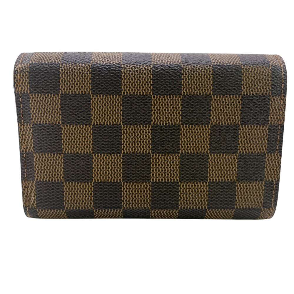 Louis Vuitton Tri-fold N63067 Damier Portefeuille Alexandra Leather Brown Wallet Case