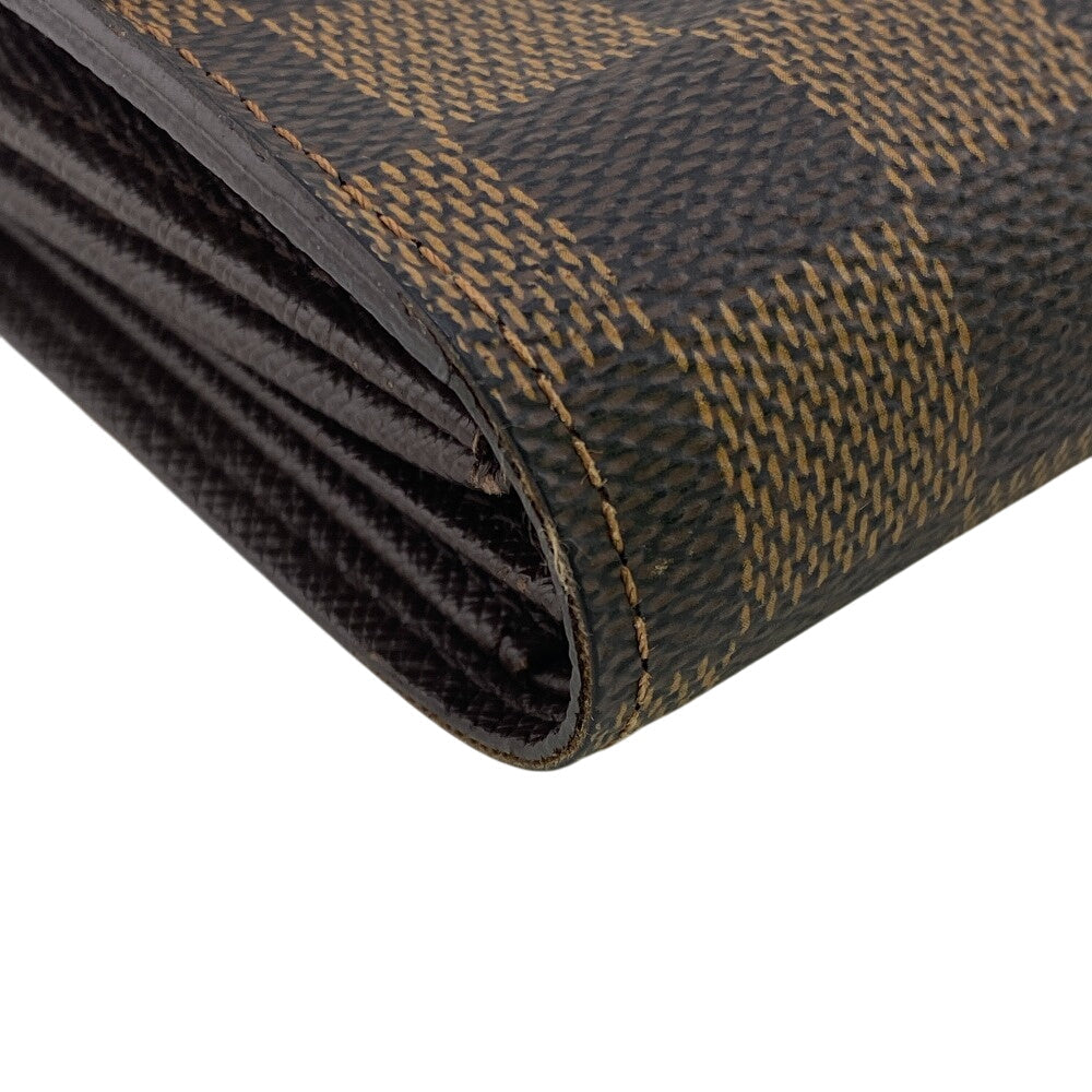 Louis Vuitton Tri-fold N63067 Damier Portefeuille Alexandra Leather Brown Wallet Case