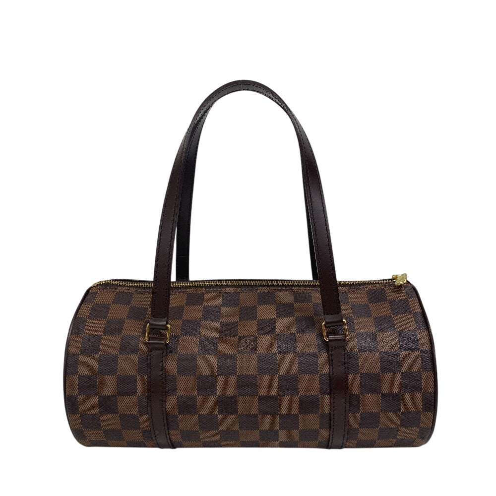 Louis Vuitton N51303 Damier Pattern Papillon Leather Canvas Brown Handbag