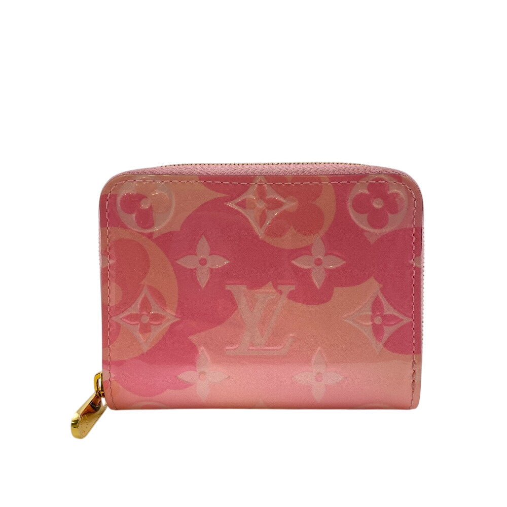 Louis Vuitton Coin M90590 Vernis Zippy Zip Leather Patent Calf Pink Handbag