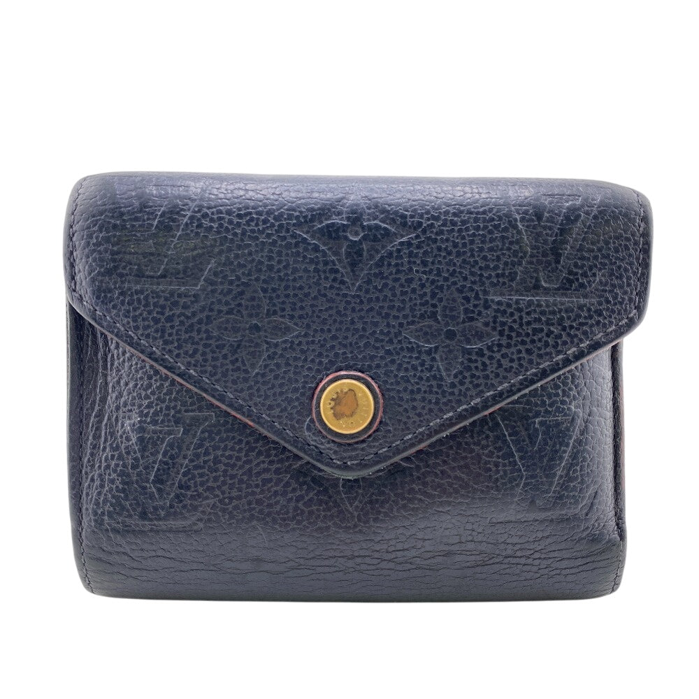Louis Vuitton Tri-fold M64577 Empreinte Ann Platt Monogram Leather Navy Wallet Case