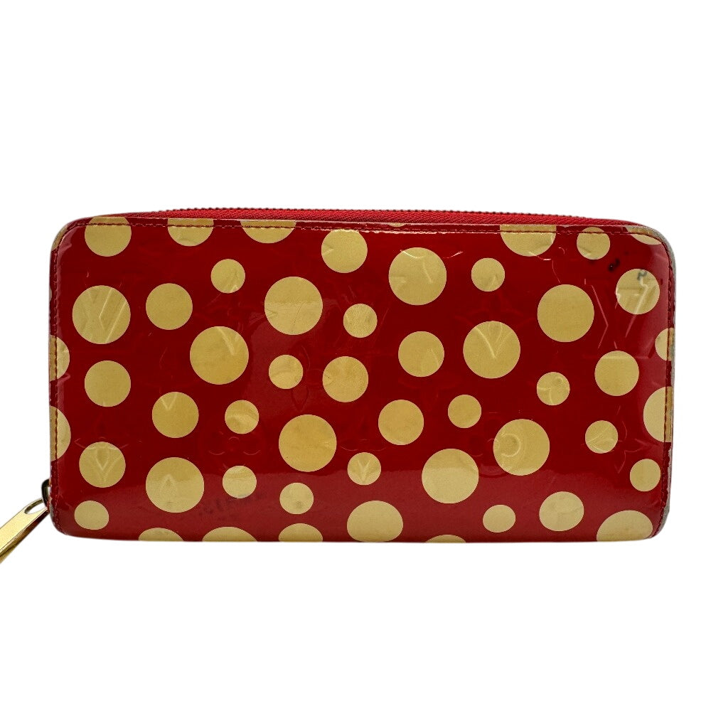 Louis Vuitton Long Purse M91572 Vernis Dot Monogram Red Wallet Case
