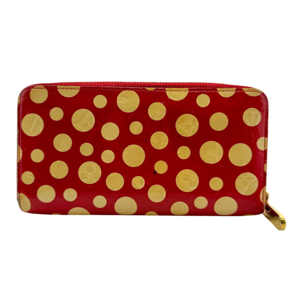 Louis Vuitton Long Purse M91572 Vernis Dot Monogram Red Wallet Case