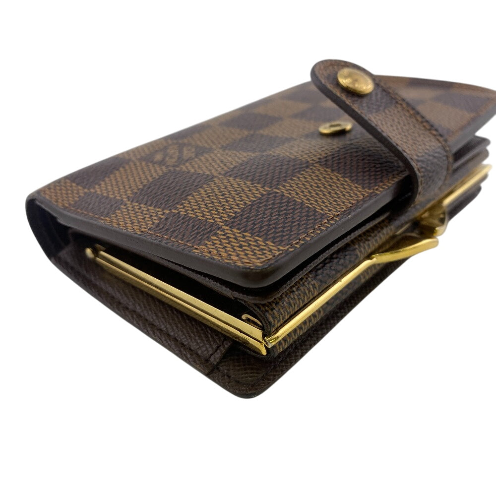 Louis Vuitton Bifold N61664 Damier Portonet Bie Leather Brown Wallet Case
