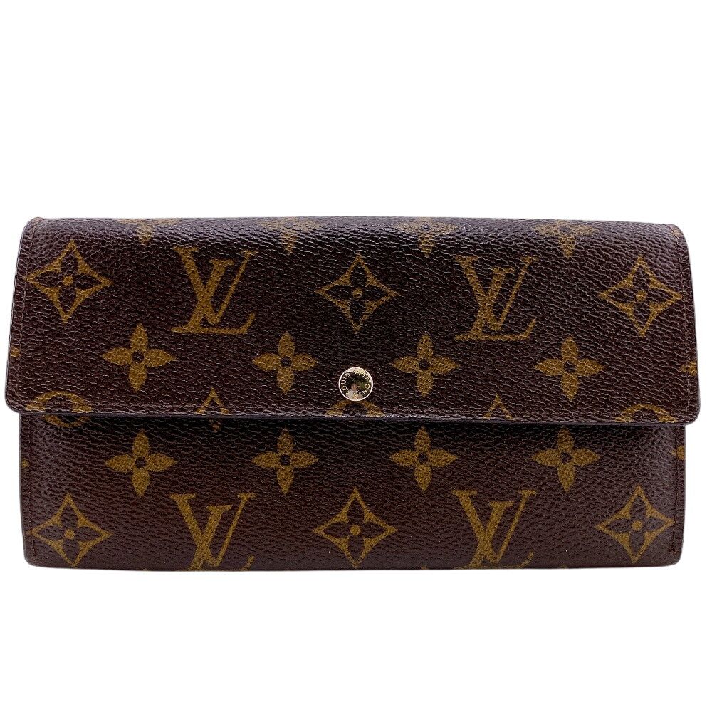 Louis Vuitton Long Purse M61734 Portefeuille Sarah Monogram Leather Brown Wallet Case Z0014161