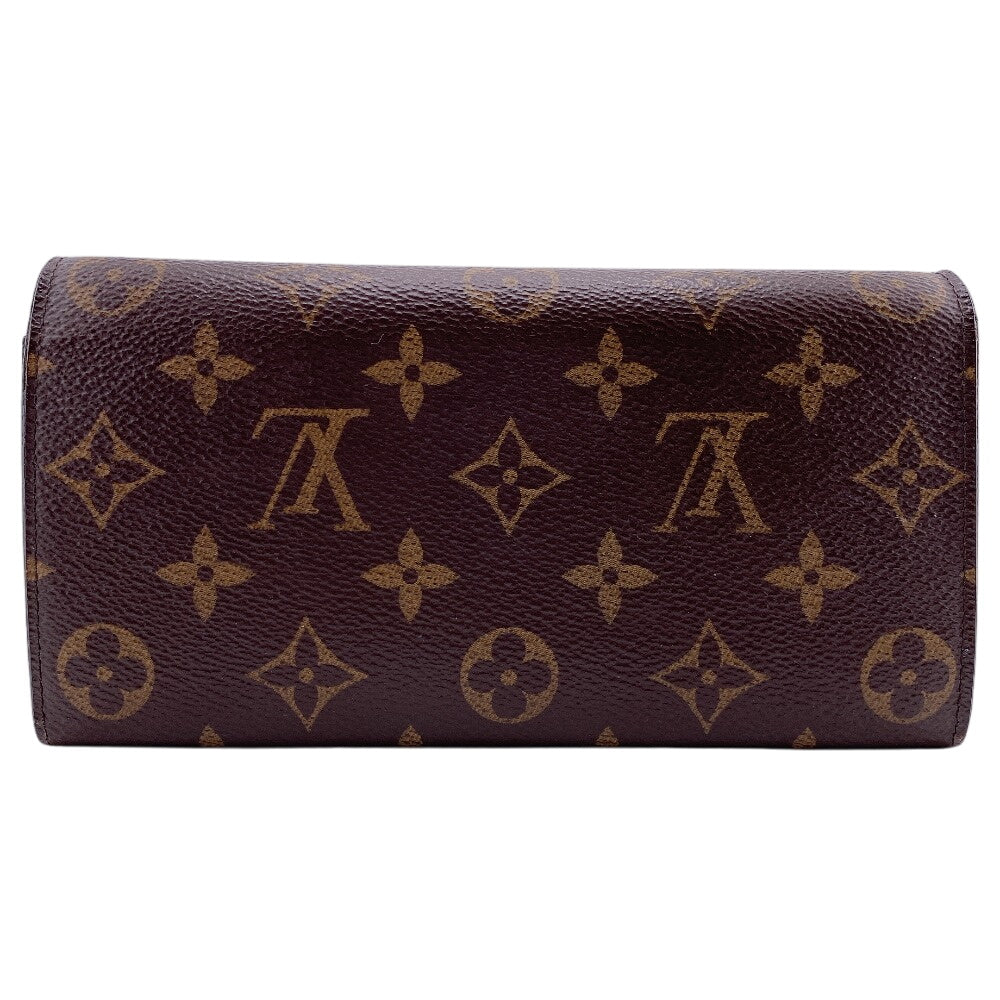 Louis Vuitton Long Purse M61289 Portefeuille Emily Monogram Leather Brown Wallet Case