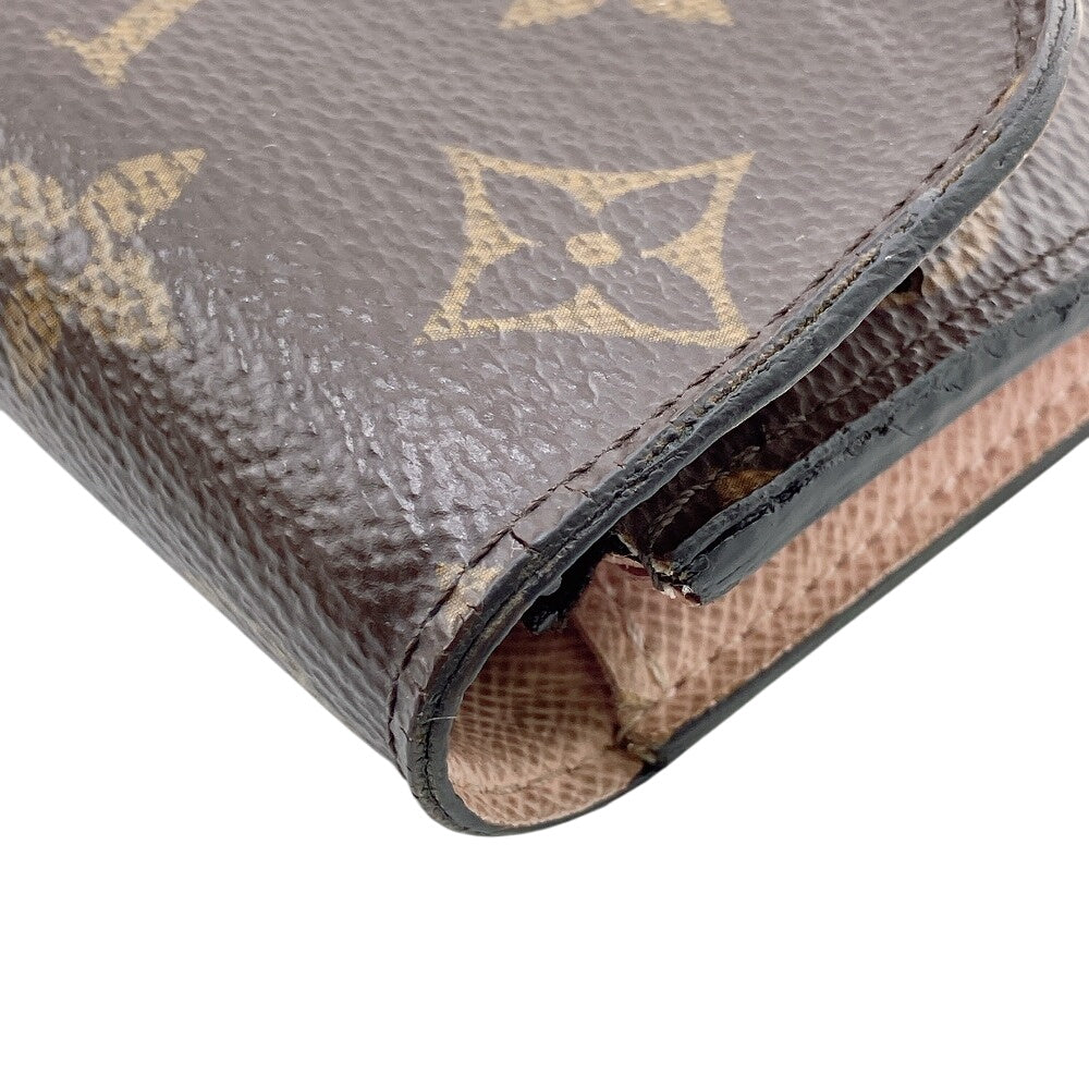 Louis Vuitton Long Purse M61289 Portefeuille Emily Monogram Leather Brown Wallet Case