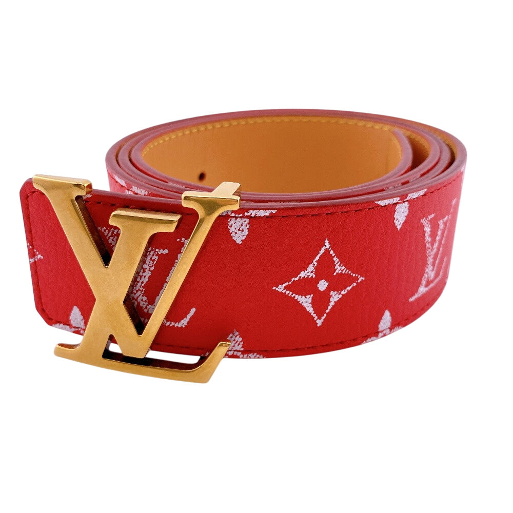 Louis Vuitton M8457 Saintur Monogram Leather Red Belt
