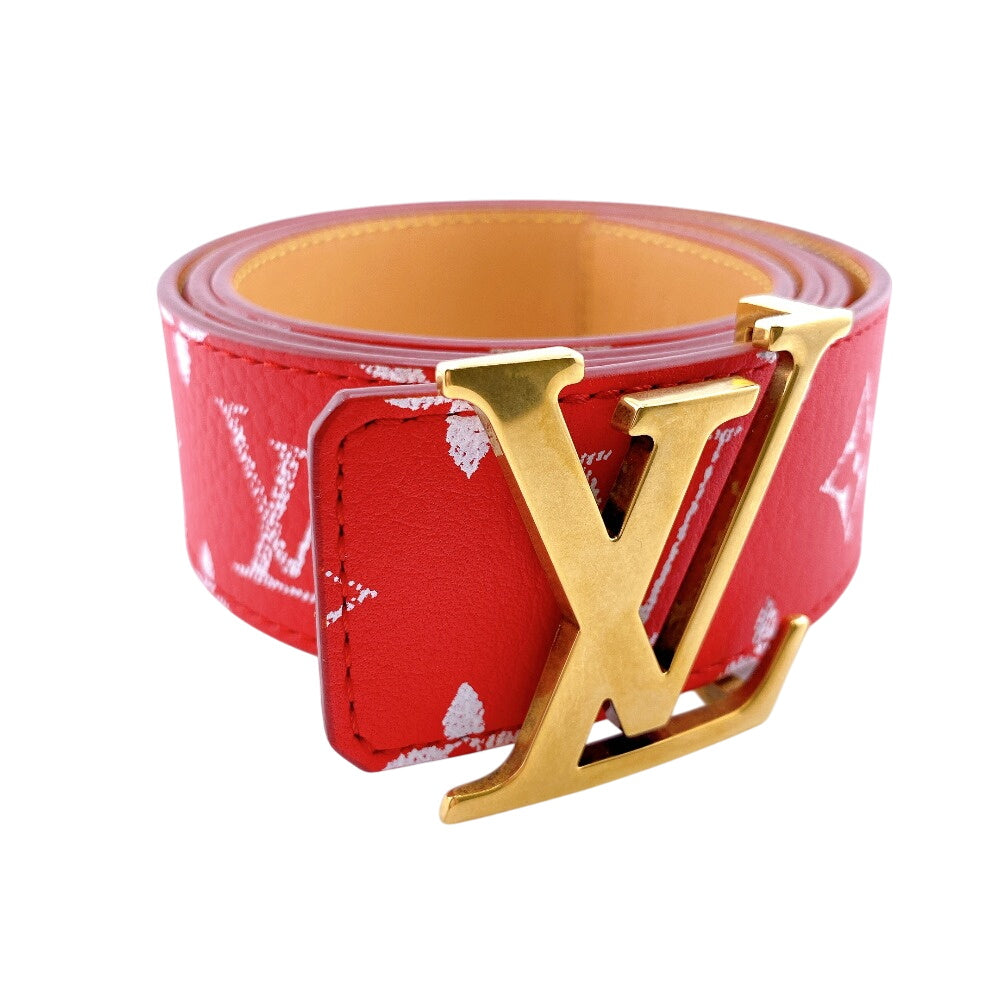 Louis Vuitton M8457 Saintur Monogram Leather Red Belt