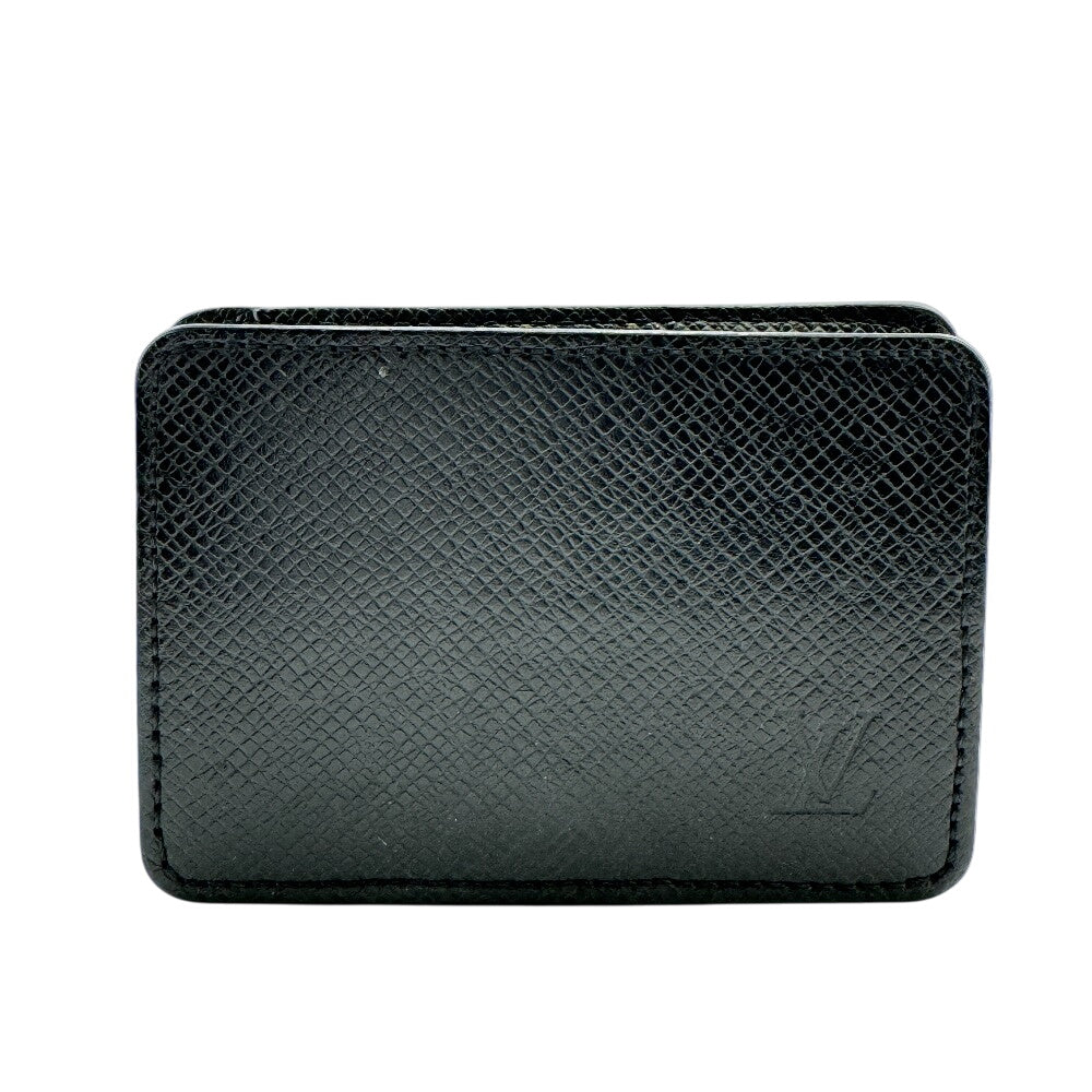 Louis Vuitton Coin M30598 Taiga Coin Leather Black Wallet Case