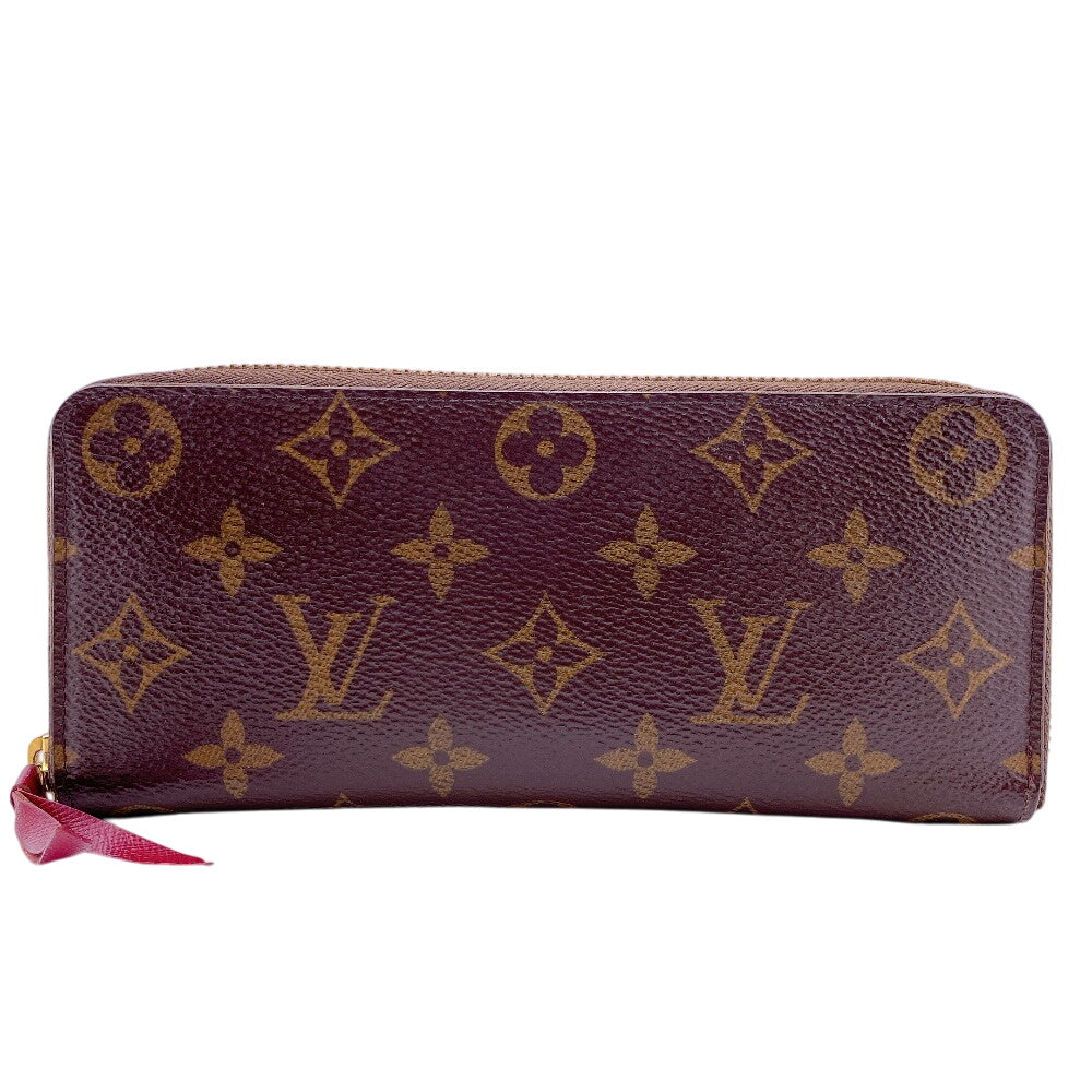 Louis Vuitton Long Purse M60742 Portefeuille Clemence Monogram Leather Brown Wallet Case