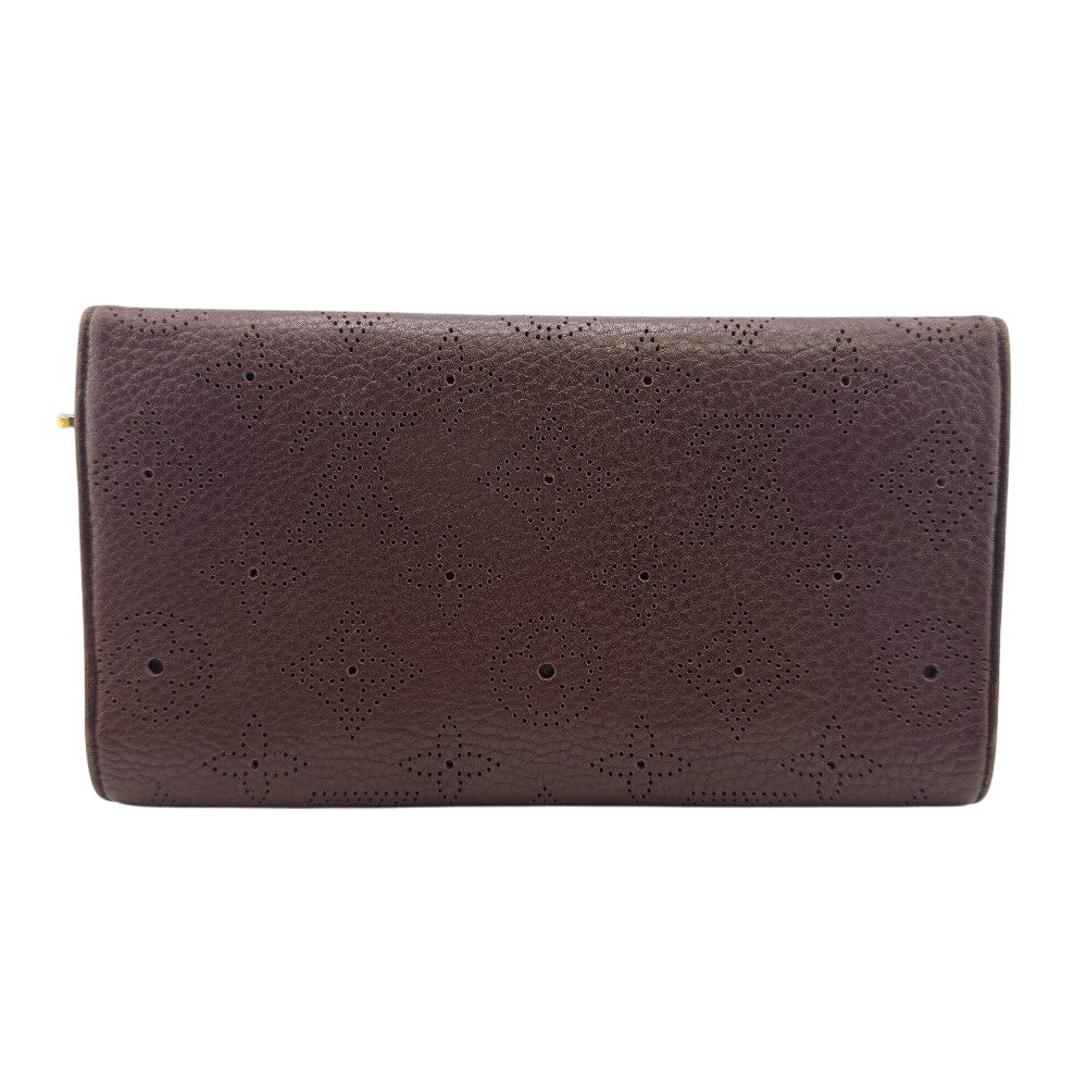Louis Vuitton Long Purse M95995 Mahina Leather Brown Wallet Case