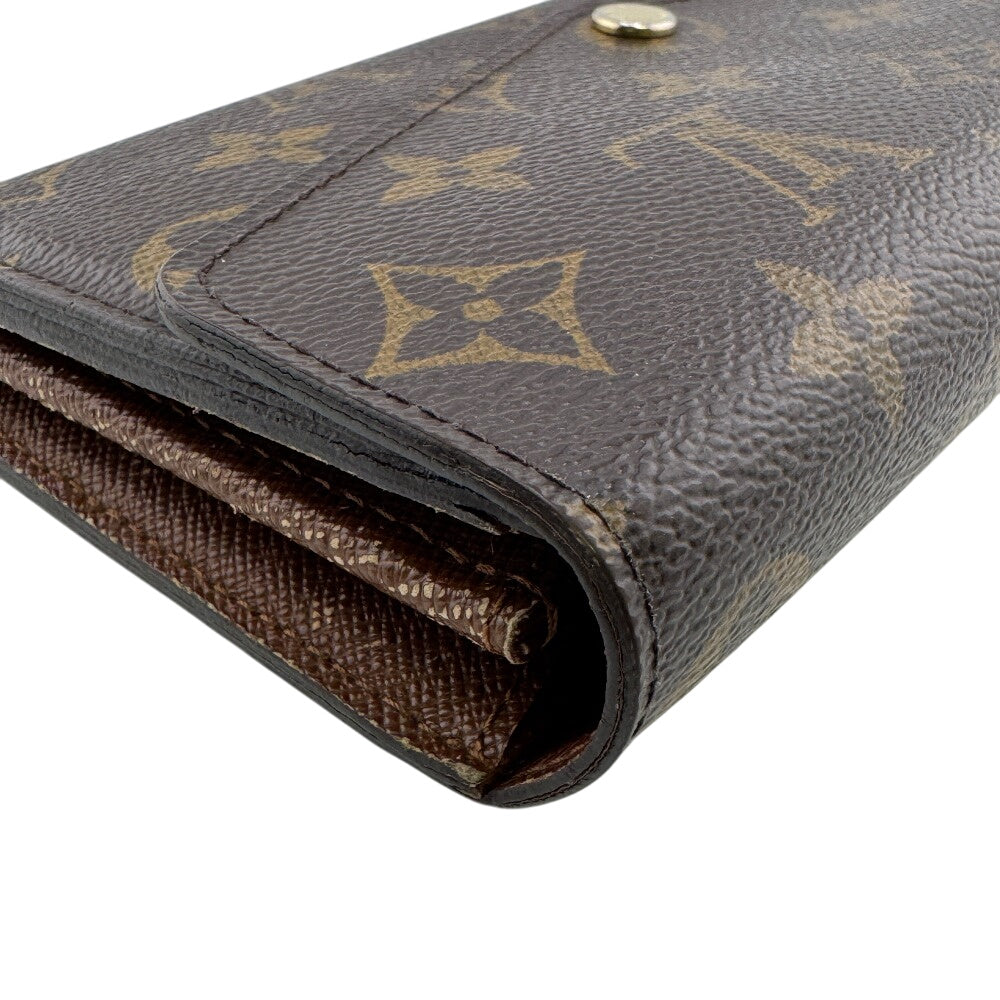 Louis Vuitton Long Purse M60531 Feuillesara Monogram Leather Brown Wallet Case