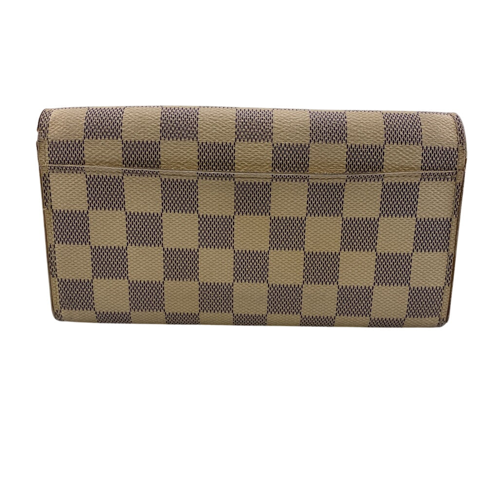 Louis Vuitton Long Purse N63208 Damier Azur Leather White Wallet Case