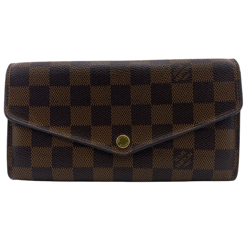 Louis Vuitton Long Purse N63209 Damier Portefeuille Leather Brown Wallet Case