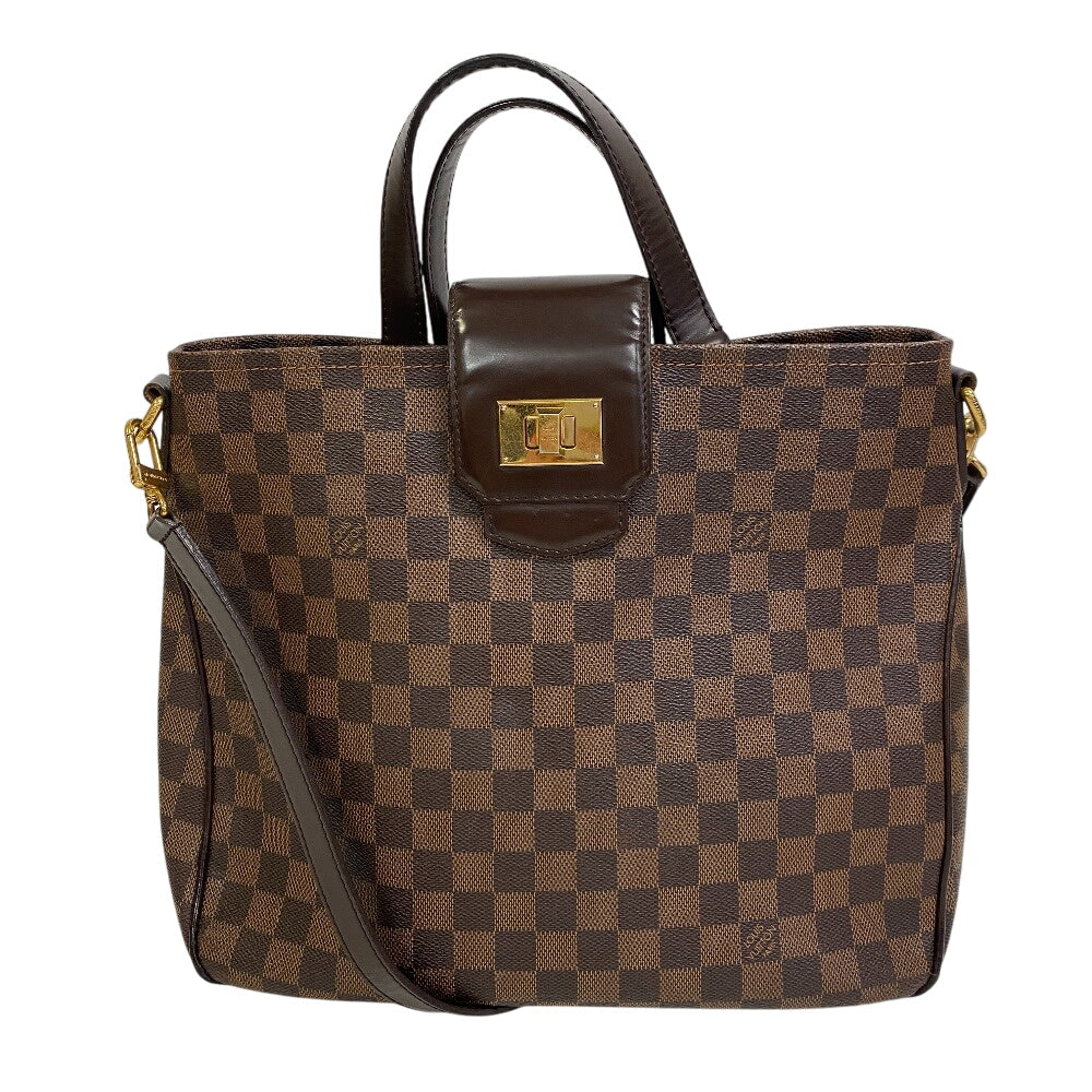 Louis Vuitton N41177 Cloth Damier Hippopotamus roseberry Leather Brown Handbag