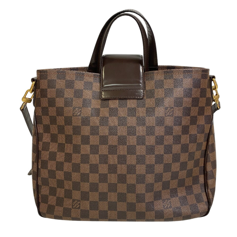 Louis Vuitton N41177 Cloth Damier Hippopotamus roseberry Leather Brown Handbag